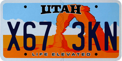 UT license plate X673KN