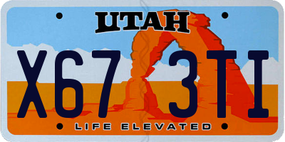 UT license plate X673TI