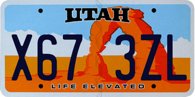 UT license plate X673ZL