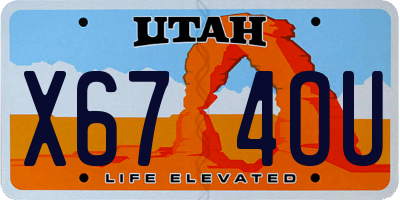 UT license plate X674OU