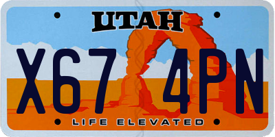 UT license plate X674PN