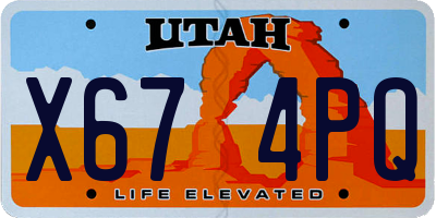 UT license plate X674PQ