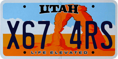UT license plate X674RS