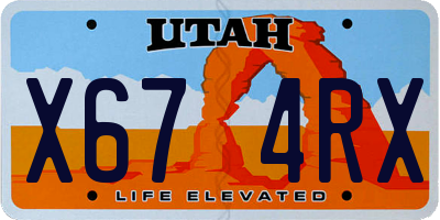UT license plate X674RX