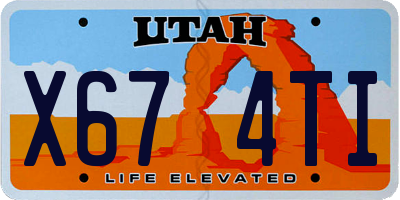 UT license plate X674TI