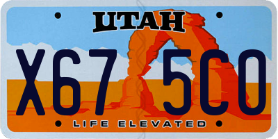 UT license plate X675CO