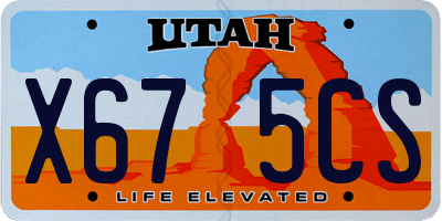 UT license plate X675CS