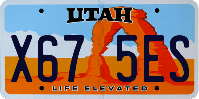 UT license plate X675ES