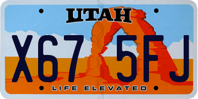 UT license plate X675FJ