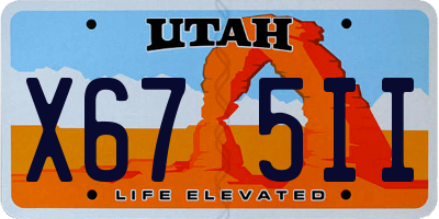 UT license plate X675II