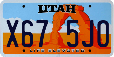 UT license plate X675JO