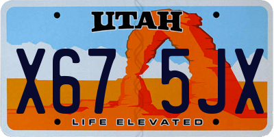 UT license plate X675JX