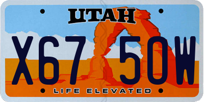 UT license plate X675OW