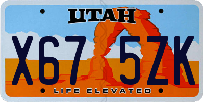 UT license plate X675ZK