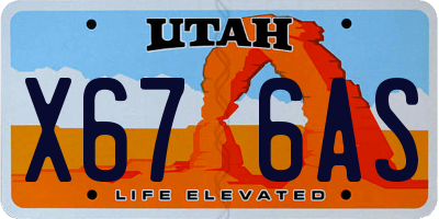 UT license plate X676AS