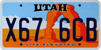 UT license plate X676CB