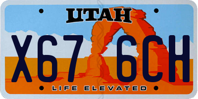 UT license plate X676CH