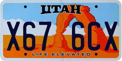 UT license plate X676CX