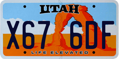 UT license plate X676DF