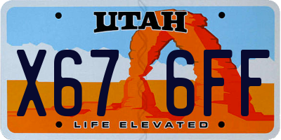UT license plate X676FF