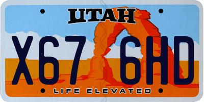 UT license plate X676HD