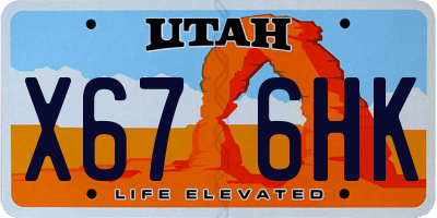 UT license plate X676HK
