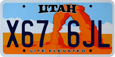 UT license plate X676JL