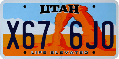 UT license plate X676JO