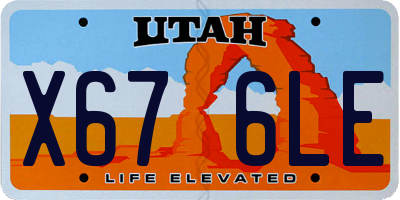 UT license plate X676LE