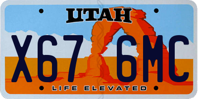 UT license plate X676MC