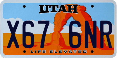 UT license plate X676NR