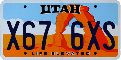 UT license plate X676XS