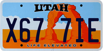UT license plate X677IE