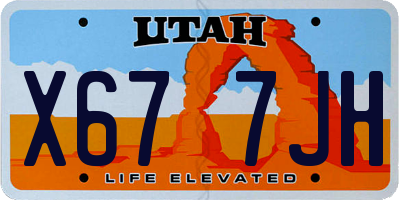 UT license plate X677JH