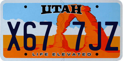 UT license plate X677JZ