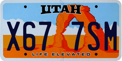 UT license plate X677SM