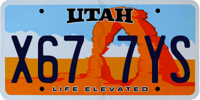 UT license plate X677YS