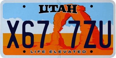 UT license plate X677ZU
