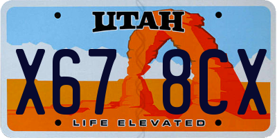 UT license plate X678CX