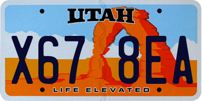 UT license plate X678EA