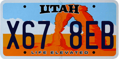 UT license plate X678EB