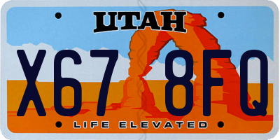 UT license plate X678FQ