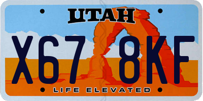 UT license plate X678KF