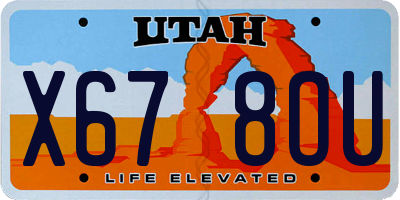 UT license plate X678OU