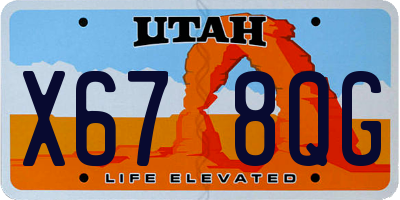 UT license plate X678QG