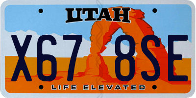 UT license plate X678SE