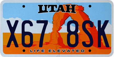 UT license plate X678SK
