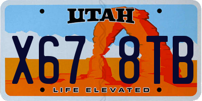 UT license plate X678TB
