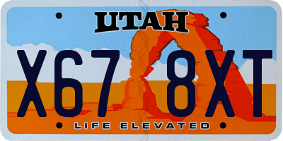 UT license plate X678XT