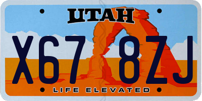 UT license plate X678ZJ
